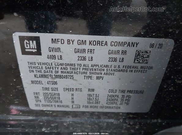 KL4MMESL3MB049725 2021 BUICK ENCORE Черный Вид подкапотного пространства