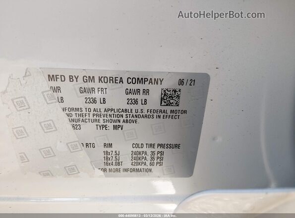 KL4MMFSL7NB027623 2022 BUICK ENCORE Белый Вид подкапотного пространства