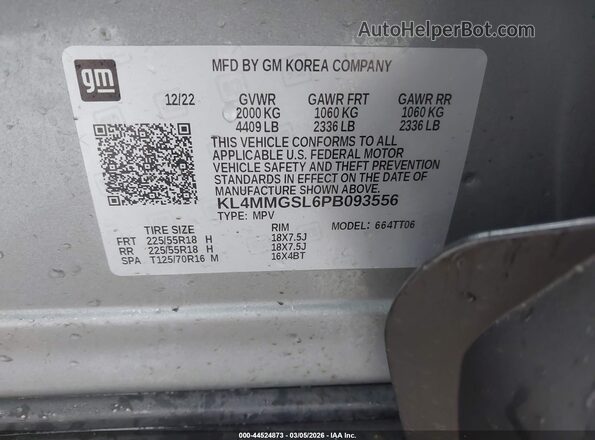 KL4MMGSL6PB093556 2023 BUICK ENCORE Gray Vista del compartimento del motor