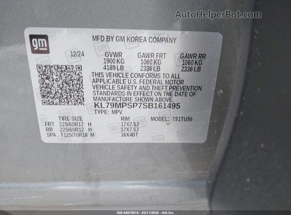 KL79MPSP7SB161495 2025 CHEVROLET TRAILBLAZER Серебряный Вид подкапотного пространства
