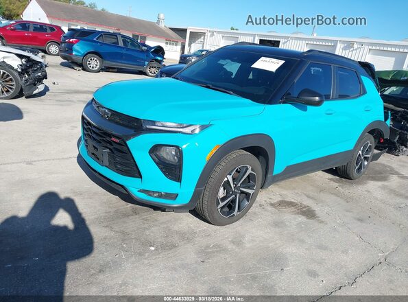 KL79MTSL7NB064419 2022 CHEVROLET TRAILBLAZER Light Blue წინა მარცხენა ხედი სამი მეოთხედიდან