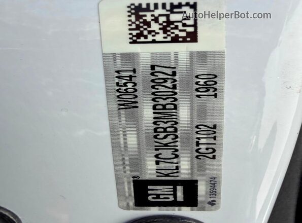 KL7CJKSB3MB302927 2021 CHEVROLET TRAX Белый Вид задних сидений