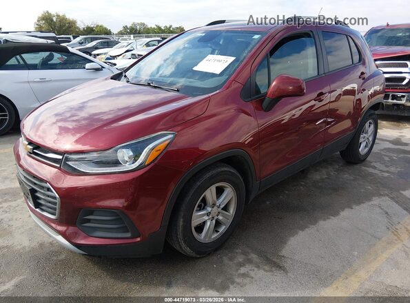 KL7CJLSM2NB568853 2022 CHEVROLET TRAX Бордовый Передняя левая четверть