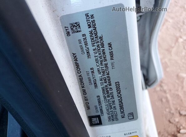 KL8CB6SA5JC420023 2018 CHEVROLET SPARK Белый Вид подкапотного пространства