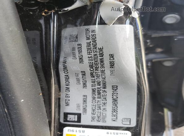 KL8CB6SA6MC731433 2021 CHEVROLET SPARK Черный Вид подкапотного пространства