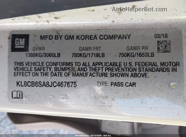 KL8CB6SA8JC467675 2018 CHEVROLET SPARK Cream Widok komory silnika