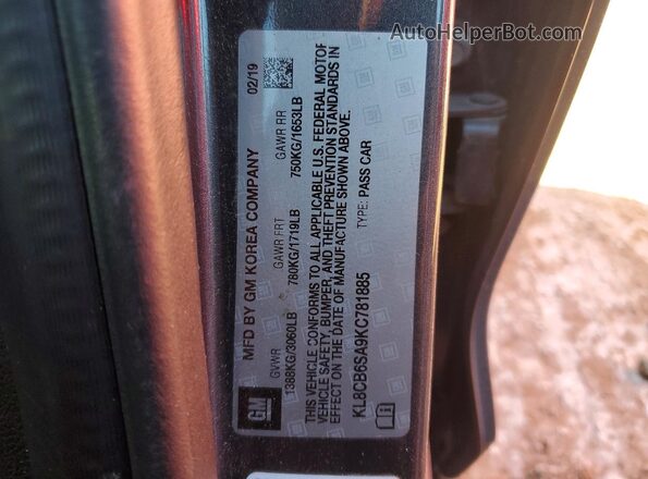 KL8CB6SA9KC781885 2019 CHEVROLET SPARK Gray Vista del compartimento del motor