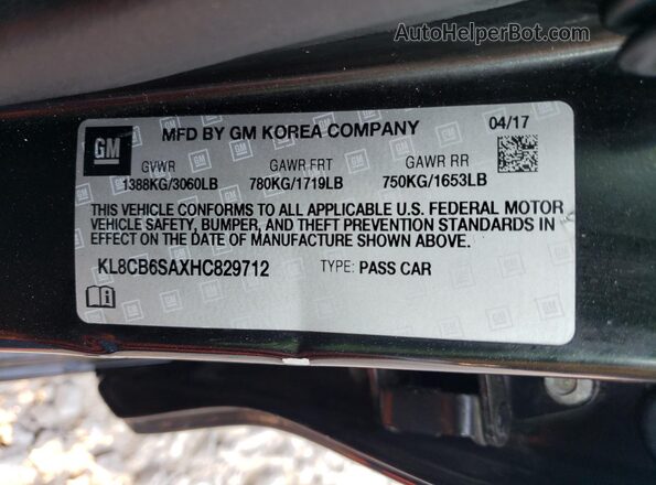 KL8CB6SAXHC829712 2017 CHEVROLET SPARK Черный Вид подкапотного пространства