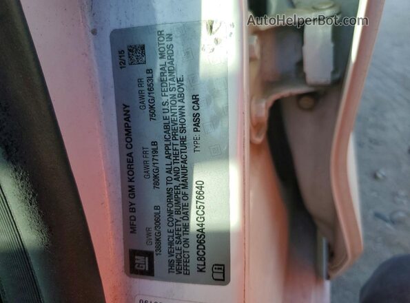KL8CD6SA4GC576640 2016 CHEVROLET SPARK White Engine compartment view