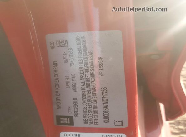 KL8CD6SA7MC717258 2021 CHEVROLET SPARK Red Widok komory silnika
