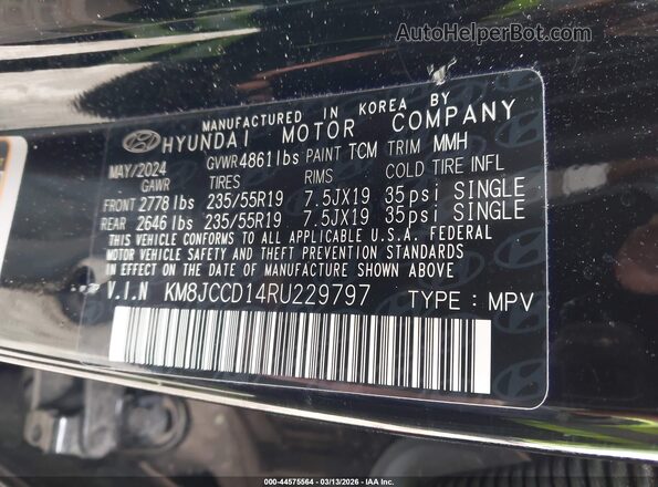KM8JCCD14RU229797 2024 HYUNDAI TUCSON HYBRID Черный Вид подкапотного пространства