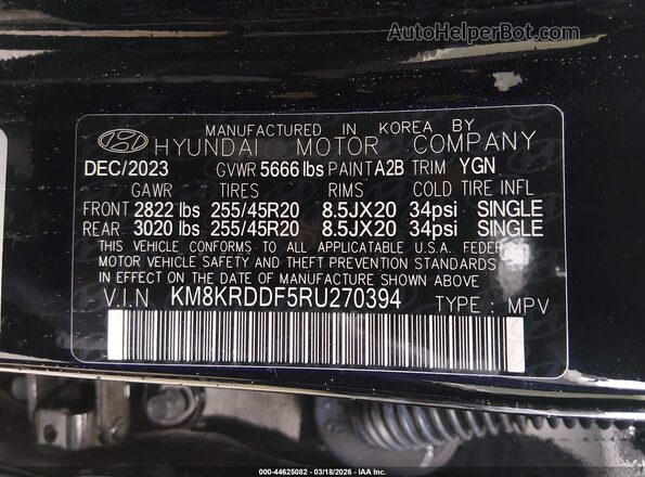 KM8KRDDF5RU270394 2024 HYUNDAI IONIQ 5 Черный Вид подкапотного пространства