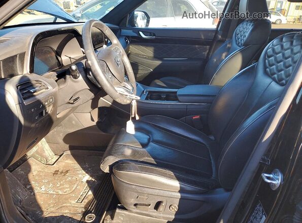 KM8R5DHE1LU142656 2020 HYUNDAI PALISADE Черный Вид салона спереди
