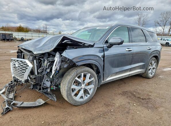KM8R5DHEXMU212429 2021 HYUNDAI PALISADE Серый Передняя левая четверть