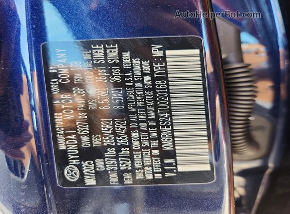KM8RMES24TU020168 2026 HYUNDAI PALISADE Blue Vista del compartimento del motor