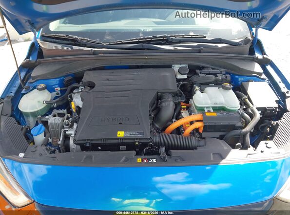 KMHC05LC8HU026491 2017 HYUNDAI IONIQ HYBRID Синий Вид сзади