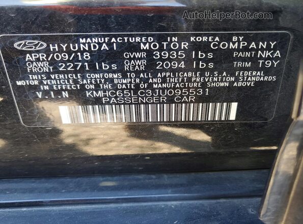 KMHC65LC3JU095531 2018 HYUNDAI IONIQ Black Engine compartment view