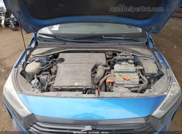 KMHC75LC0JU072916 2018 HYUNDAI IONIQ HYBRID Blue Widok z tyłu