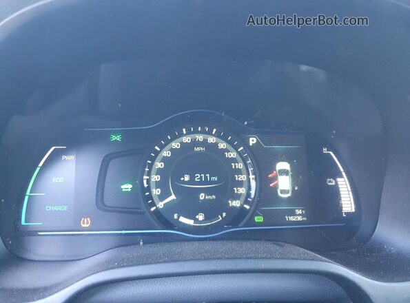 KMHC75LC2JU063800 2018 HYUNDAI IONIQ Black Widok zestawu wskaźników