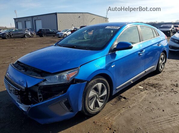 KMHC75LCXHU028027 2017 HYUNDAI IONIQ Синий Передняя левая четверть