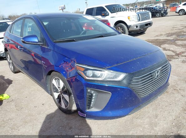 KMHC75LD7KU105677 2019 HYUNDAI IONIQ PLUG-IN HYBRID Синий Передняя правая четверть