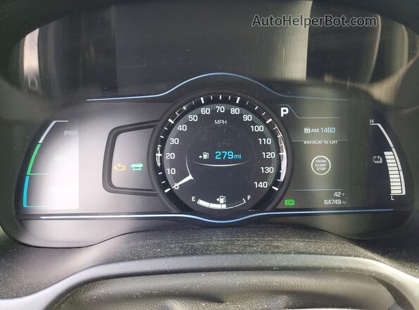 KMHC85LC5JU071984 2018 HYUNDAI IONIQ Черный Вид щитка приборов