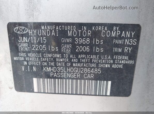 KMHD35LH0GU286485 2016 HYUNDAI ELANTRA GT Серебряный Вид подкапотного пространства