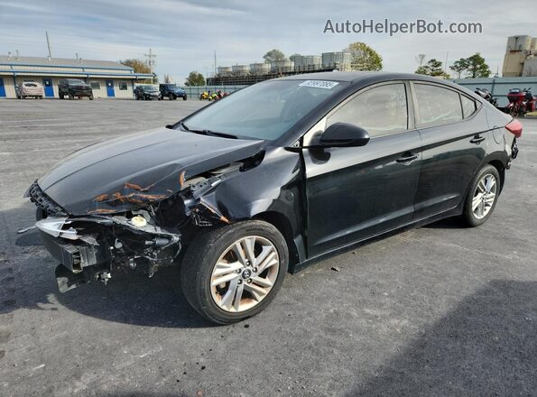 KMHD84LF6KU773306 2019 HYUNDAI ELANTRA Black წინა მარცხენა ხედი სამი მეოთხედიდან
