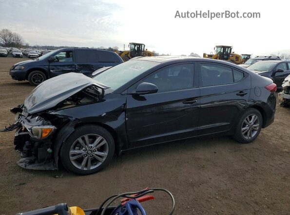 KMHD84LF7JU614728 2018 HYUNDAI ELANTRA Черный Передняя левая четверть