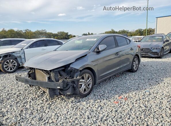 KMHD84LF8KU818858 2019 HYUNDAI ELANTRA Gray Առջևի ձախ երեք քառորդ տեսարան