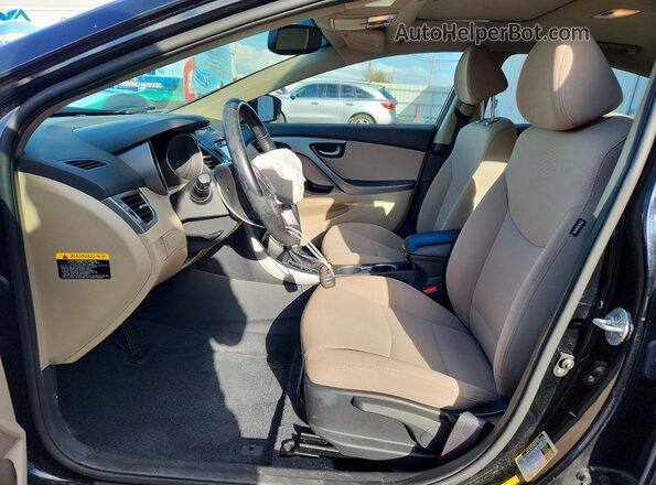 KMHDH4AE5GU607635 2016 HYUNDAI ELANTRA Black Widok wnętrza z przodu
