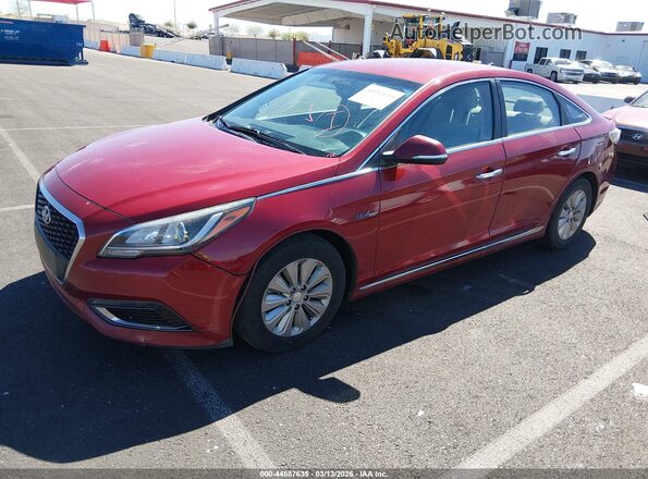 KMHE24L19GA040976 2016 HYUNDAI SONATA HYBRID Красный Передняя левая четверть