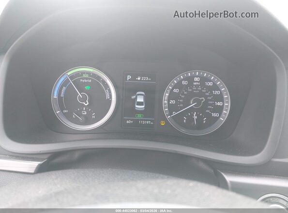 KMHE34L34KA092636 2019 HYUNDAI SONATA HYBRID Black Widok tylnych siedzeń