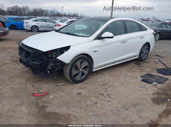 KMHE34L38HA062337 2017 HYUNDAI SONATA HYBRID Белый Передняя левая четверть