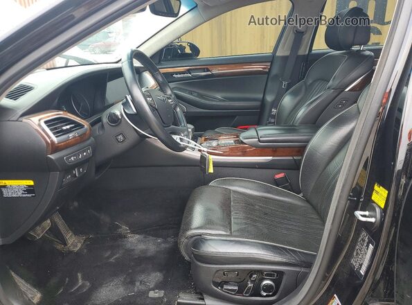 KMHG34JA2HU025826 2017 GENESIS G90 Черный Вид салона спереди