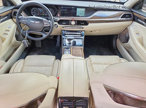 KMHG34JA3HU032669 2017 GENESIS G90 Brown Widok deski rozdzielczej