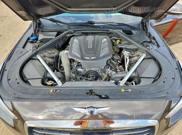KMHG34JA3HU032669 2017 GENESIS G90 Brown Widok wnętrza z tyłu