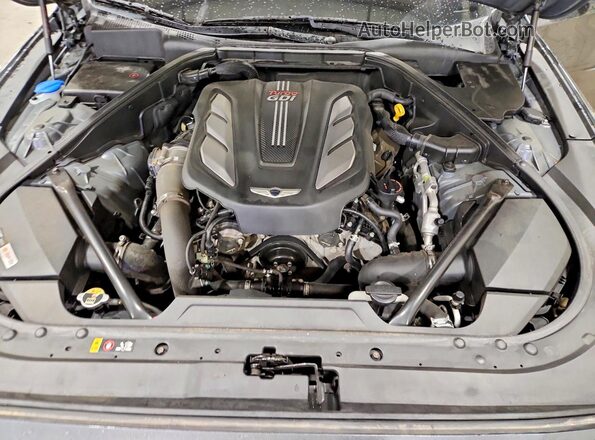 KMHGN4JB2KU296279 2019 GENESIS G80 Серый Вид задней части салона