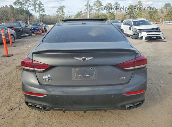 KMHGN4JB4JU215958 2018 GENESIS G80 Серый Вид сзади