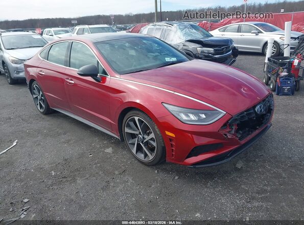 KMHL44J26PA291693 2023 HYUNDAI SONATA Красный Передняя правая четверть