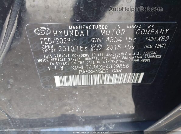 KMHL64JAXPA309856 2023 HYUNDAI SONATA Черный Вид подкапотного пространства