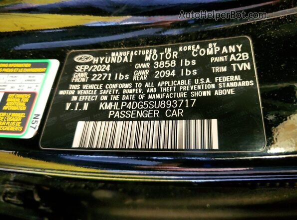 KMHLP4DG5SU893717 2025 HYUNDAI ELANTRA Черный Вид подкапотного пространства