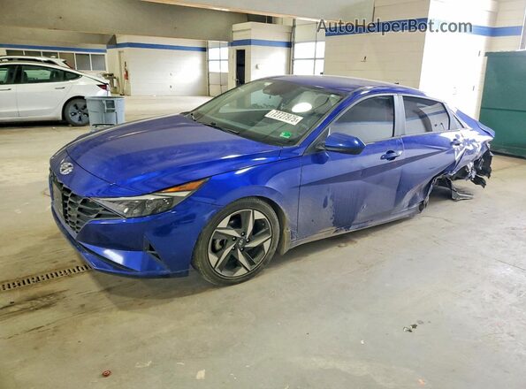 KMHLS4AGXPU506881 2023 HYUNDAI ELANTRA Синий Передняя левая четверть