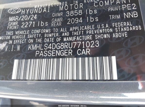 KMHLS4DG8RU771023 2024 HYUNDAI ELANTRA Gray Вид задніх сидінь