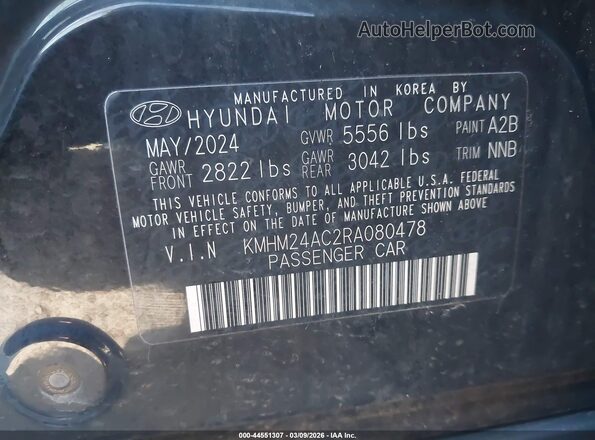 KMHM24AC2RA080478 2024 HYUNDAI IONIQ 6 Черный Вид подкапотного пространства