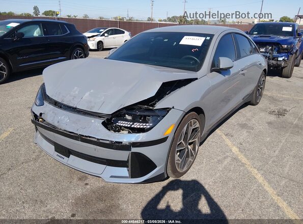 KMHM34AA4SA090897 2025 HYUNDAI IONIQ 6 Gray წინა მარცხენა ხედი სამი მეოთხედიდან