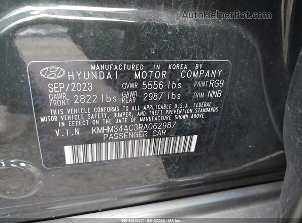 KMHM34AC3RA062987 2024 HYUNDAI IONIQ 6 Black Շարժիչի բաժամունքի տեսք
