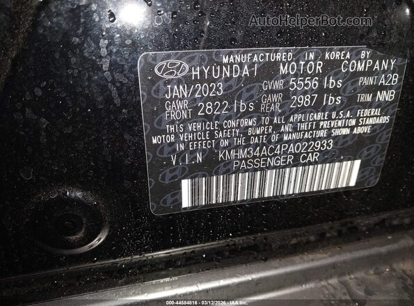KMHM34AC4PA022933 2023 HYUNDAI IONIQ 6 Black Engine compartment view