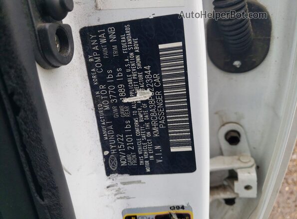 KMHRC8A38PU223844 2023 HYUNDAI VENUE Белый Вид наклейки с VIN-кодом