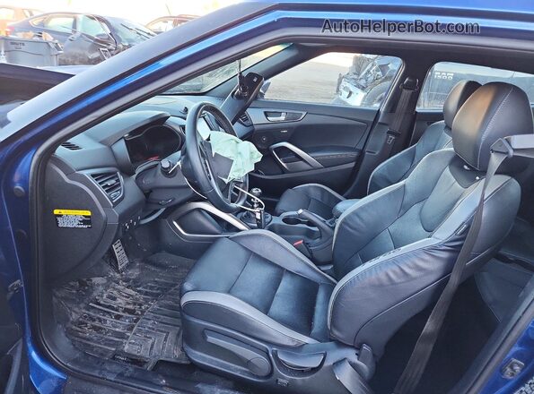 KMHTC6AE5GU289036 2016 HYUNDAI VELOSTER Blue Widok wnętrza z przodu